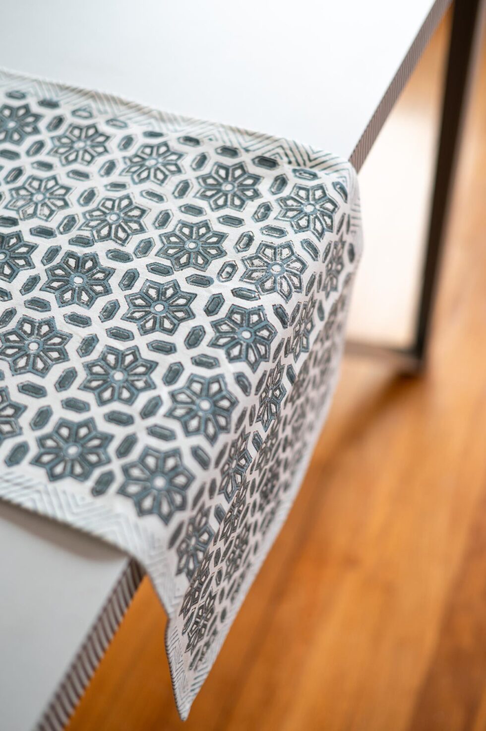 Runner in Cotone con Stampe Block Print
