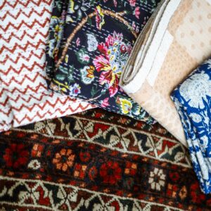 Copriletti leggeri con stampe block print