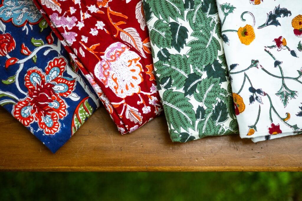 Copriletti leggeri con stampe block print