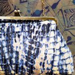 Borsa Clutch Rani in Seta Indiana Blu oro – con Tracolla Removibile