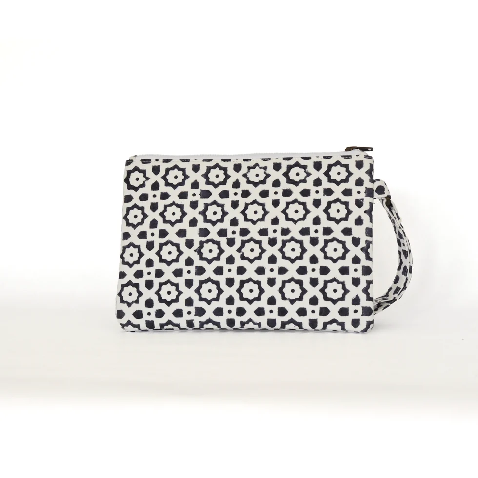 ANB01PS -fronte -Pochette in cotone medio Anoki – Nero e Bianco con manico