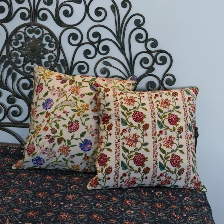 Copricuscino Vashtra 60x60 in Cotone Block Print – Fantasie Tradizionali Indiane