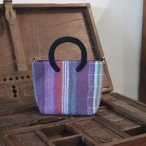 Kanta Borsa a Mano Artigianale in Cotone - righe Jaipur (27x30x9 cm, cotone)