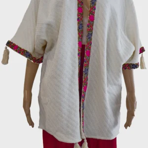 Kimono in cotone con decorazioni